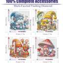 4Pcs Gnome Diamond Painting Kits for Adults,5D DIY Full Drill Diamond Art Kits for Adults,Crystal Gem Diamond Art Painting Kits for Home Wall Decor (G8248+G8249+G8250+G8251)