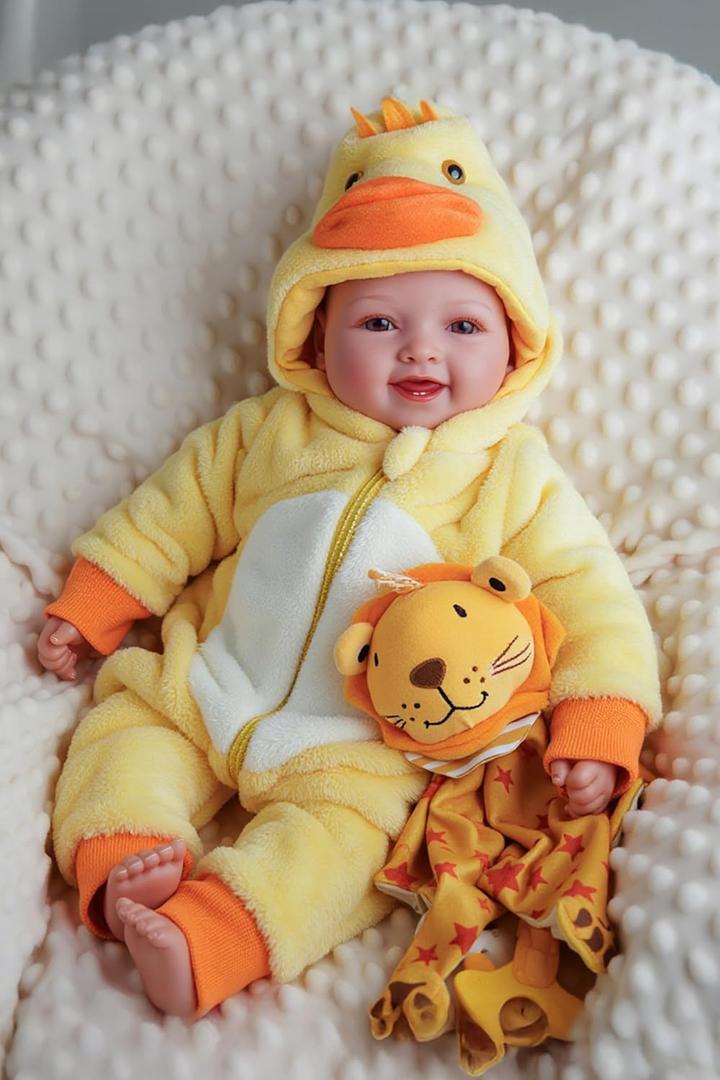 BABESIDE Lightweight Baby Doll Set  15" Realistic Soft Doll for Girls, Easy to Carry & Hug  Pretend Play & Gift for Toddlers (Yellow)