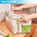 6 PCS Clear Plastic Storage Bins, 2-Sizes Stackable Storage Containers, Pantry Organizers and Storage with Handles, Perfect for Bathroom,Cabinet,Cupboard,Kitchen,Fridge,Closet Organization