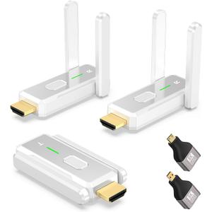 Wireless HDMI Transmitter and 4 Receivers, Up to 6 RXs,No Hot, 150M/500FT, Plug & Play,2.4/5G Wirelessly Casting Content to Multiple Screens, Wireless HDMI Splitter for TV/Projector/PC (Dark Sliver)