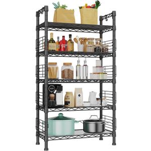 FUTASSI Large Metal Storage Rack, Storage Organizer Shelves for Kitchen, 9.4 x 29.5 x 59.2