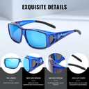 Myiaur Polarized Fit Over Glasses Sunglasses for Men Women, Trendy Wrap Around Sunglasses UV Protection for Driving (2 Pack)