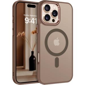 BENTOBEN Magnetic for iPhone 16 Pro Max Case, [Compatible with MagSafe] Translucent Matte Slim Shockproof Anti-Slip Anti-Yellow Women Men Protective Phone Case for iPhone 16 Pro Max 6.9",Brown