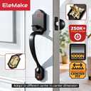 Front Door Handleset, Entry Door Handle Set with Cove Knob for Right and Left Handed Sided Doors, Interior and Exterior Entrance Passage Lock, Lower Half Grip, Matte Black
