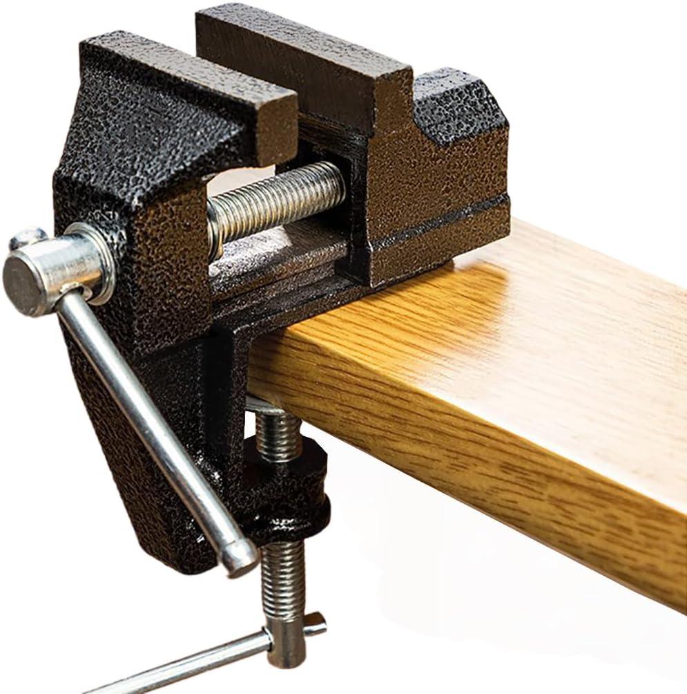 Mini Table Clamp Small Bench Vice New upgraded cast iron manufacturing Jewelers Hobby Clamps Craft Repair Tool Portable Work Bench Vise (mini) (BLACK, MINI 2 INCH)