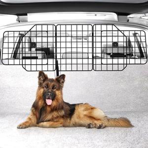 Universal-Fit Dog Barrier, Adjustable SUV/Car/Truck Divider, Heavy-Duty Wire Mesh Pet Guard, Back Seat Separator, Safety Travel Accessories