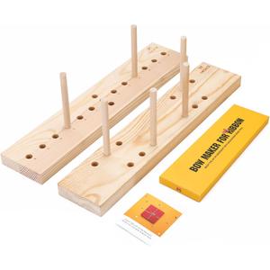 SACATR Bow Maker for Ribbon for Wreaths, Wooden Ribbon Bow Maker Tool for Christmas Bows, Hair Bows, Creating Gift Bows, Party Decorations, Corsages, Various Crafts (with Instructions)