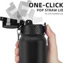 Fanhaw 20 oz Insulated Stainless Steel Water Bottle with Straw Lid, Leakproof & Anti-Dust Sports Bottle for Kids, Women & Men (Black)