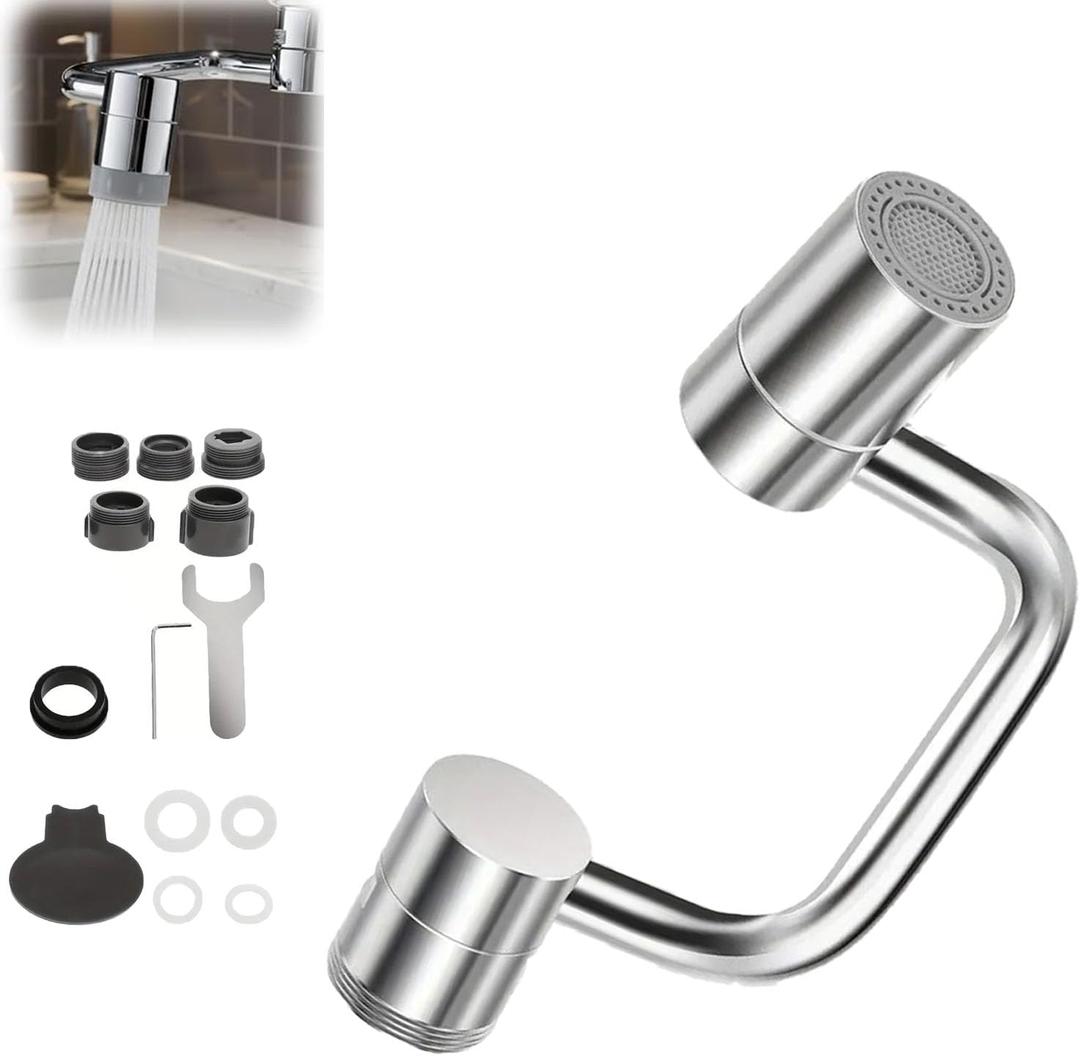 U Shaped Universal Faucet Extender, Universal Sink Faucet- 360 Rotatable Faucet Aerator Extension, 1440 Faucet Rotating Attachment, For Bathroom Sink/Kitchen