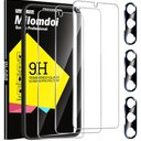 Pack of 2, Milomdoi 3 Pack Screen Protector for Samsung Galaxy A15 5G with 3 Pack Tempered Glass Camera Lens Protector, Ultra 9H Accessories, Case Friendly, Mounting Frame, 2.5D Curved for Galaxy A15 5G
