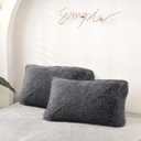 MorroMorn Decorative Pillows Covers, 2 Packs Faux Fur Pillow Cases Standard Size, Luxury Shaggy Throw Pillowcase Cushion Shams with Zipper Closure Room Decor for Couch Sofa Bed (Gray, Standard)