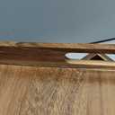 17 Inch Acacia Wood Serving Tray with Handles - Large Wooden Tray for Ottoman, Breakfast in Bed, Dinner, Coffee Table - Decorative Rectangular Tray for Living Room Bedroom Entryway and Kitchen