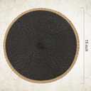 Noctiflorous Braided Round Placemats Set of 4, 15 Inch Woven Table Mats, Non-Slip Washable Thin Edge Place Mats for Kitchen Dining Table Decor (Black, 4)