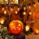 Cbebew Orange Halloween Lights, 25 FT Christmas String Lights with 25 C9 Incandescent Bulbs, Waterproof Halloween Decorations for Outdoor Indoor Patio Home Party Garden Yard Decor