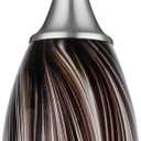 Mini Pendant Lights Kitchen Island,Blown Art Glass Pendant Light Fixtures with Brush Nickel Finish Coffee Brown Hanging Lamp Shade for Kitchen Over Sink,Hallway,Bathroom Dining Room