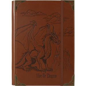 TIEFOSSI A5 Binder 6 Ring Notebook for Women Men, Hardcover PU Leather Journal, Dragon Vintage Journal for Boys, College Ruled Notebooks for School, Planner, Travel, Work, Organizer