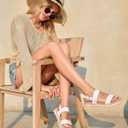 Coutgo Women's Arch Support Adjustable Strap Flat Sandals, Size 8.5