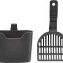 Amazon Basics Durable Cat Litter Scoop with Holder, Hangs on Litter Box, Efficient Scooper (1 Count (Pack of 1))