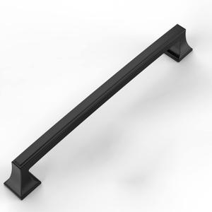 Amerdeco 10 Pack Matte Black Cabinet Hardware - 7.5 Inch(192mm) Hole Center Kitchen Cabinet Handles for Bathroom and Dresser Pulls - ZH0010