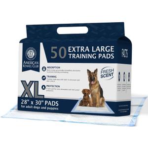 American Kennel Club Scented Puppy Pads XXL & XXL+ Sizes 28x34 Ultra Absorbent 6-Layer Pee Pads with Odor Control & Quick-Dry Gel (Fresh Scented, XL 30" x 28" - 100 Count, Pack of 1)