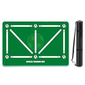Pepoivn Soccer Training Mat, Dribble Silent Sports Auxiliary Props, Footstep System Training Blanket, Football Training Pace Ball Control Equipment, GREEN