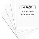 24x36" White Poster Board 4 Pack, 5MM Thick Foam Core Board, Large Lightweight Foam Board for Projects, Display Boards for Crafts, Paintings Prints, Art, Display, Presentation