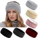 TOBATOBA 6 Pack Winter Headbands for Women Fuzzy Fleece Lined Ear Warmers Headband Thick Knit Ear Muffs for Winter Accessories Ear Covers Cold Weather Christmas Gift Stocking Stuffers for Women