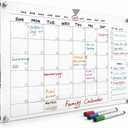 Acrylic Wall Calendar Medium Clear Dry Erase Wall Calendar 24x18 Acrylic Monthly Wall Planner for Home, Office & Family Reusable Transparent Wall Calendar with Markers