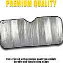 VaygWay Windshield Sun Shade Car- Foldable Window Cover Visor Shield- UV Rays Reflector Auto Accordion Protector- Front Window SUV Heat Blocker- 49” x 23” Metallic Reflective Large Vehicle Sunshade