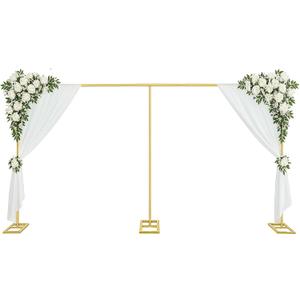 10x20ft Backdrop Stand Heavy Duty Pipe and Drape Backdrop Stand for Parties, Adjustable Pipe Kit Curtain Frame Stand for Photography Background Support,Wedding Arch Metal Frame (Gold)