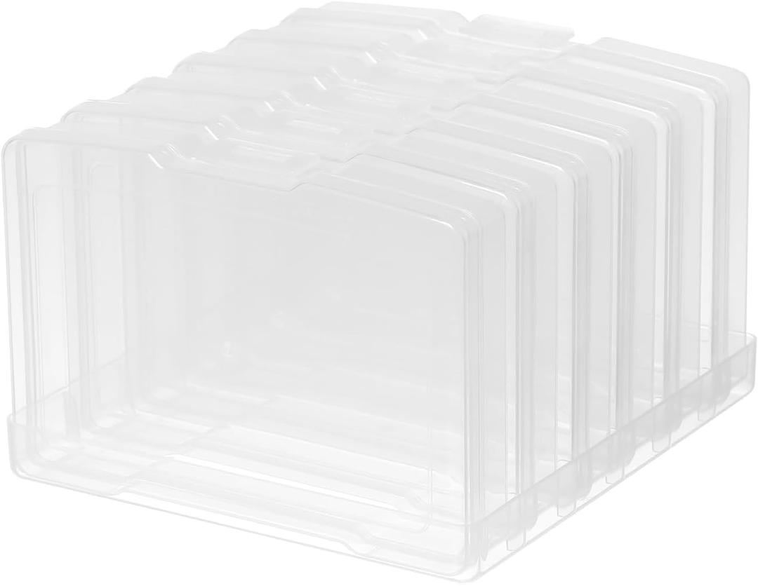 novelinks Transparent 4" x 6" Photo Storage Boxes, 6 Inner Photo Organizer Cases with Tray, Picture Storage Containers for 4x6 Prints, Craft & Memory Card Sorting Box (Clear 1Pack)