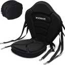 WOOWAVE Kayak Seat Padded Deluxe Paddleboard Seat Adjustable Boat Seat Cushioned Fishing Seat High Back Comfortable Backrest Support for Universal Sit (1 Pack Black)