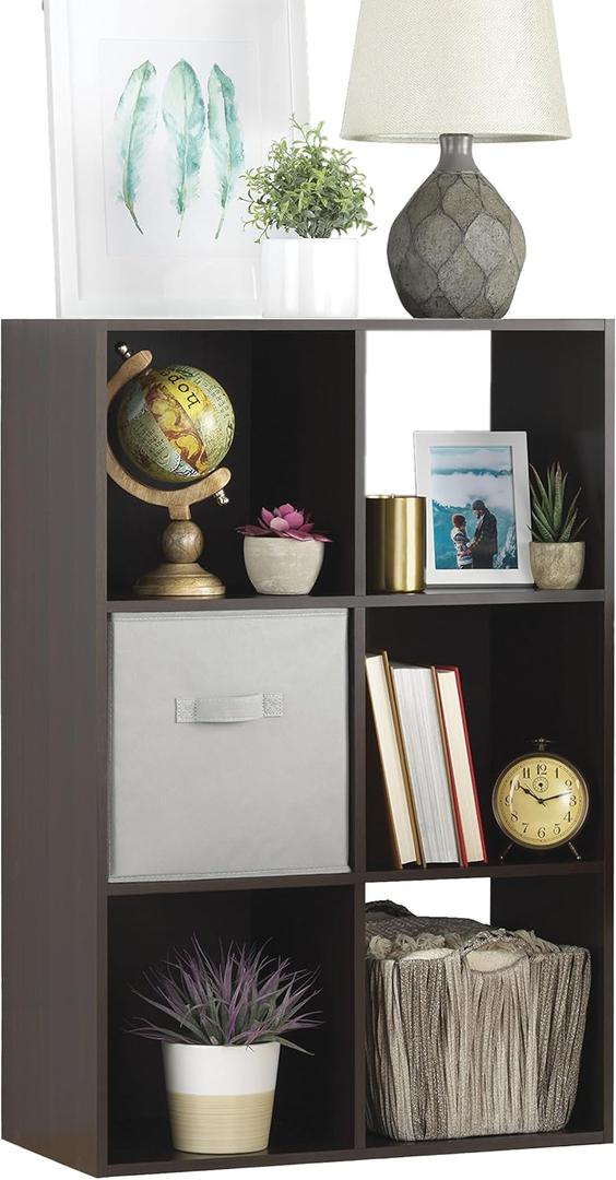 Whitmor 6 Cube Storage Organizer, 3 Tier Stackable Mdf Wood Bookcase, Open Storage Display Bookshelf, Storage Cabinet for Living Room, Bedroom, Home, Office
29.9x60.6x90.2cm