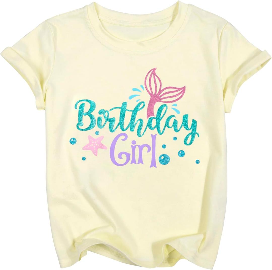 Birthday Girl Shirt Magical Castle Tshirt Birthday Shirts for Kids Funny Birthday Party Gift Tees Cute Graphic Tops (Beige)