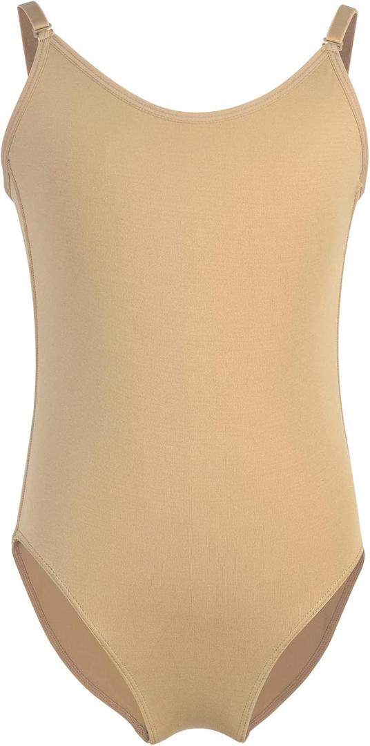 Soudittur Girls Ballet Dance Leotards for Gymnastics Nude Seamless Camisole Undergarment with Adjustable Straps (S(Age 5-8 Y, Height: 47-55))