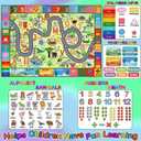 3x5 Feet Educational Area Rug Kids Rugs for Playroom with Alphabet Numbers Shapes Animals Learning Carpet for Bedroom Nursery Classroom Boys Girls Toddler Baby Non Slip Floor Mat
