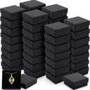 Batiyeer 48 Packs Black Jewelry Gift Boxes Bulk Cardboard Small Square Jewelry Box for Necklace Earring Ring Bracelet(2.8 x 2.8 x 1.2 Inches)