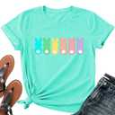 Easter Shirts for Women-Cute Easter Bunny Tee Tops Oh for Peeps Sake Shirt Rabbit Printing Short Sleeves XXL