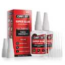 Thick Super Glue 120 Gram, Clear All Purpose Ca Glue Repair Wood Furniture Metal Plastic Crafts, Heavy Duty Instant Cyanoacrylate Adhesive for Woodworking Ceramic Leather Shoe Sole Glass Pottery (4 oz)