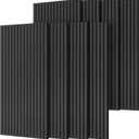 TONOR 8-Pack Wood Slat Panel, Acoustic Panels for Wall, 47.2"x23.6" - 61.88sq.ft. Wooden Soundproof Wall Panels for Interior Decor and Noise Cancelling, for Studio, Home, Bedroom, Office, Black