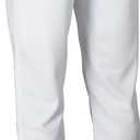 Rawlings Men's Semi-Relaxed Full Length Baseball Pants | Adult Sizes | Solid | Multiple Colors (White, M)