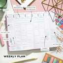 GoGirl Weekly Schedule Planner  Hourly Work & Life Planner with Time Slots  Vertical Agenda Organizer for Daily Productivity, A5 (Violet Blossom) (A5 (5.8'' x 8.3''))