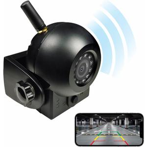 Upgraded Wireless Backup Camera Magnetic Hitch, 4000mAh Rechargeable Battery Powered WiFi Rear View Camera, 720P IP68 Waterproof Reverse Camera for Truck/RV/Camper/Trailer for iPhone iPad Android