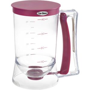 Pancake Batter Dispenser - 4-Cup Batter Dispenser with Squeeze Handle for Pancakes, Waffles, Muffins, and Crepes - Baking Tools by Chef Buddy (Purple) (large)
