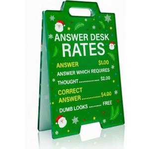 2 x Funny Answer Desk Rates Sign, Green Acrylic Desks Decor, Office Desk Signs Decor, Funny Gag Gifts for Coworker Teammate Employee Boss Manager Supervisor, Boss Day Gifts Decorations