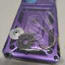 Janmitta Compatible with Moto G Stylus 5G 2023 Case Built in Slide Camera Lens Cover+Screen Protector+Finger Ring Holder Kickstand,Heavy Duty Shockproof Full Body Phone Cover,Purple