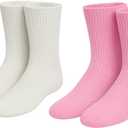 Heat Logic Womens Thermal Socks, Hiking Warm Winter Thick Thermal Crew, Cozy, Cabin & Boot Socks, With & Without Grippers