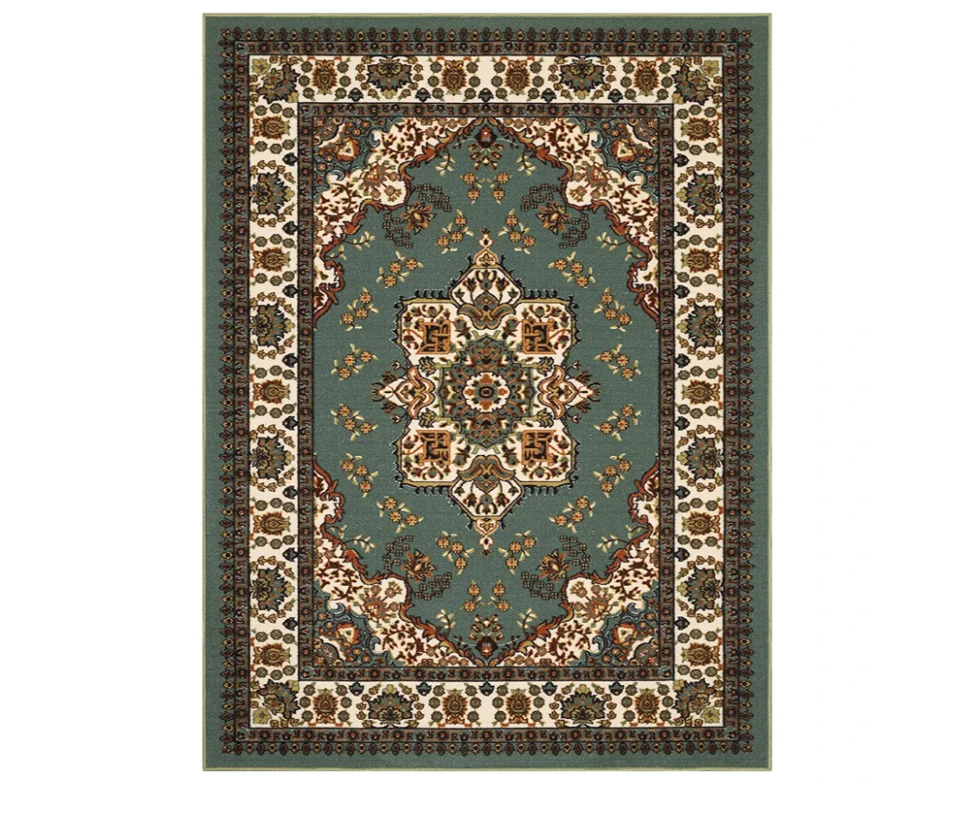 Antep Rugs Alfombras Oriental Traditional 2x4 Non-Skid (Non-Slip) Low Profile Pile Rubber Backing Kitchen Area Rugs (Green, 2'3" x 4')