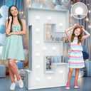 4FT Marquee Light Up Letters - Cool White Light Up Letters E with Fixed Water Bag, Party Decoration Large Marquee Light Up Letters can Be Used for Wedding Decoration, Birthday Party Decoration