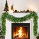 Real Touch Christmas Cedar Garland - Artificial Christmas Garlands Faux Pine Garland for Fireplace,Table, Stairs, Mantle, Window,Indoor Outdoor,Home,Holiday Decor(1 PCS,9 FT)